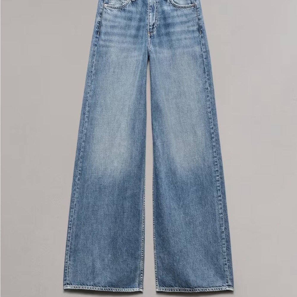Rag & Bone - Featherweight Sophie High-Rise Full Length Ultra Wide Jeans - Picture 12 of 14